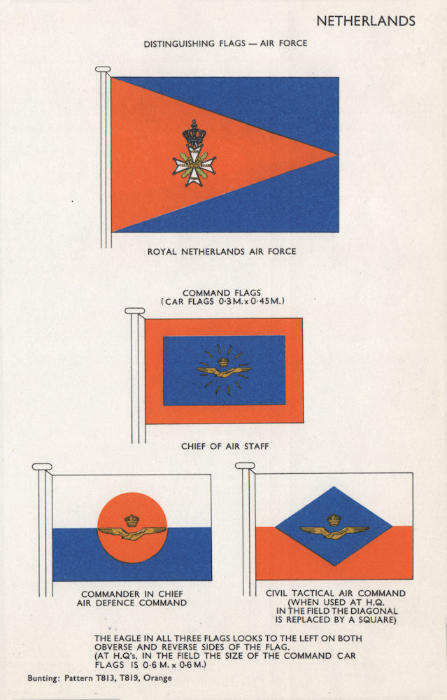 ROYAL NETHERLANDS AIR FORCE FLAGS. Chief of Air Staff. Air Defence Command 1958